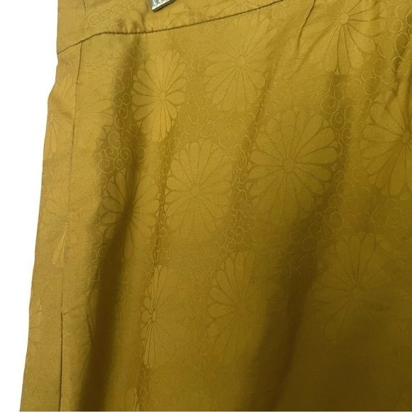 Anthropologie Edme & Esyllte Yellow Jacquard Floral Tulip Skirt Size 4 - Picture 8 of 12